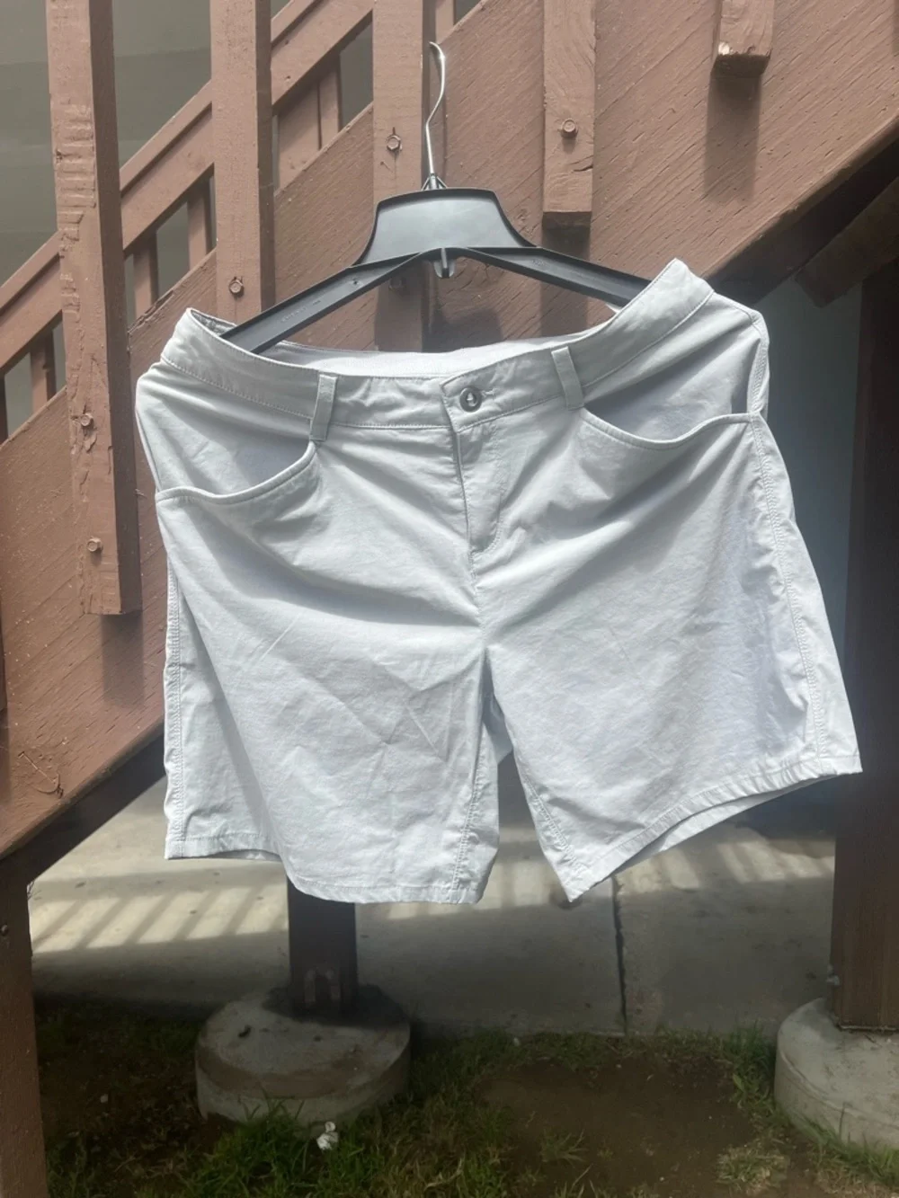 Patagonia Hikin  Gray Performance Flat-Front Shorts